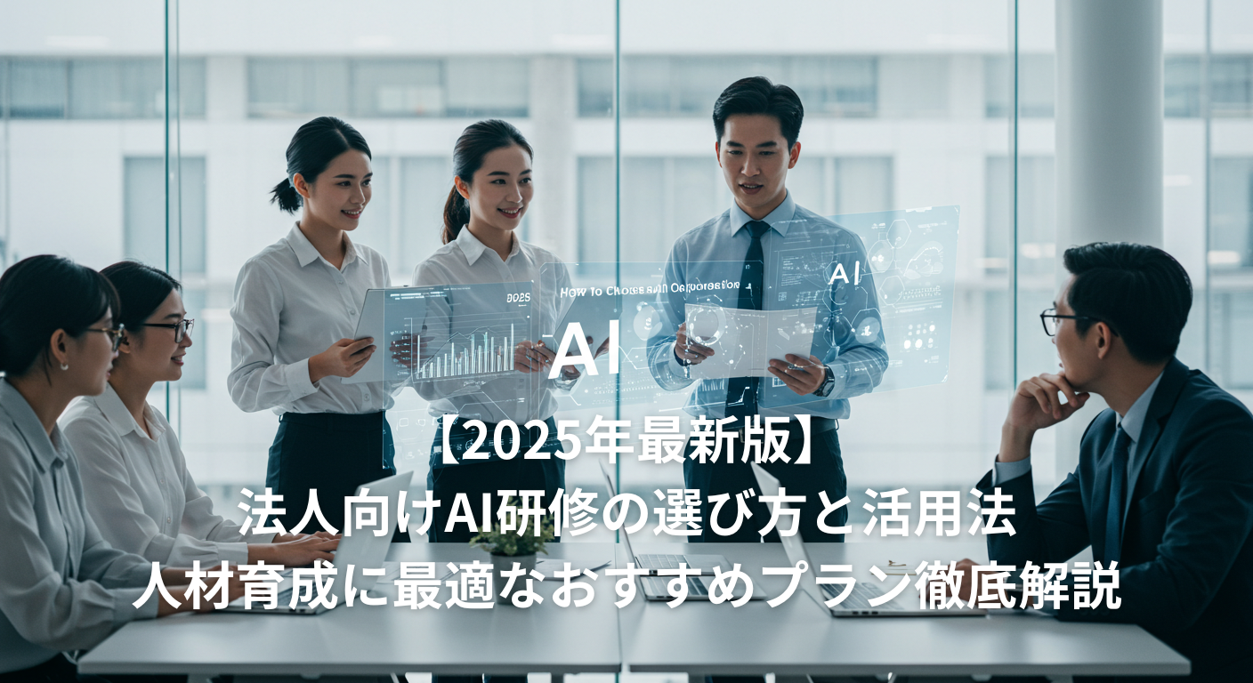 【2025年最新版】法人向けAI研修の選び方と活用法｜人材育成に最適なおすすめプラン徹底解説